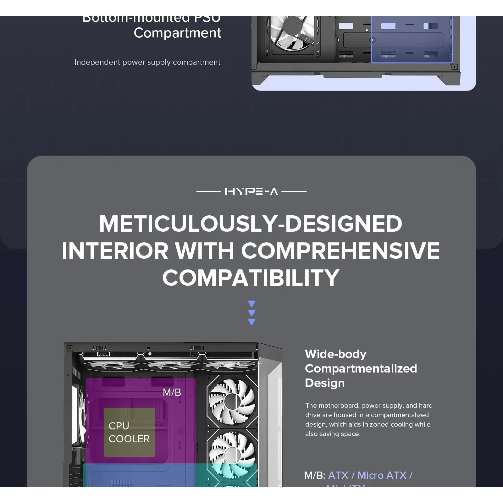 Корпус GAMEMAX комп'ютерний Midi ATX без блока живлення X,M-ATX, ITX,Tempered Glass,Metal cover, USB2.0x1 HYPE-A Black UA