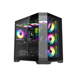 Корпус GAMEMAX комп'ютерний Midi ATX без блока живлення X,M-ATX, ITX,Tempered Glass,Metal cover, USB2.0x1 HYPE-A Black UA