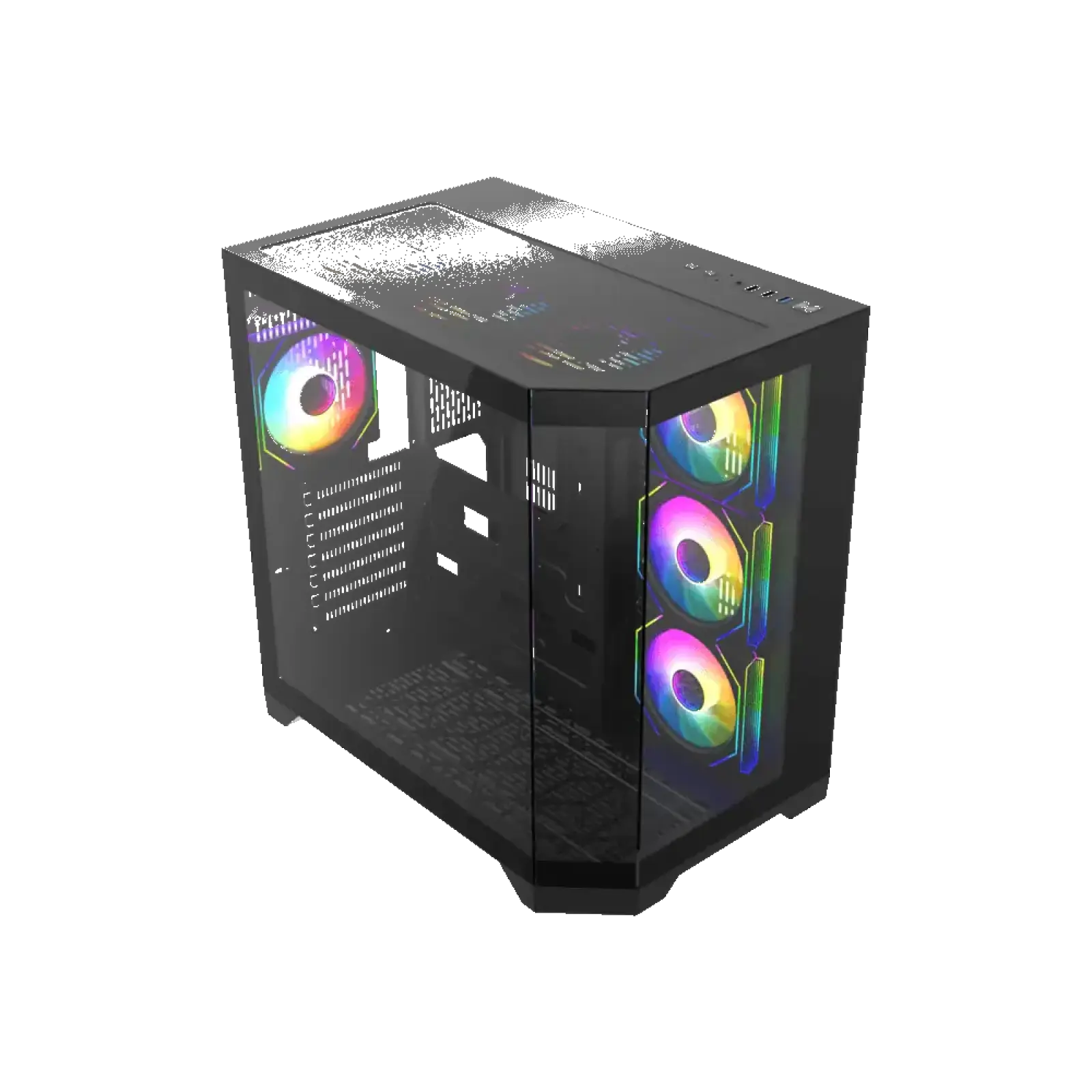 Корпус GAMEMAX комп'ютерний Midi ATX без блока живлення X,M-ATX, ITX,Tempered Glass,Metal cover, USB2.0x1 HYPE-A Black UA