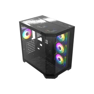 Корпус GAMEMAX комп'ютерний Midi ATX без блока живлення X,M-ATX, ITX,Tempered Glass,Metal cover, USB2.0x1 HYPE-A Black UA