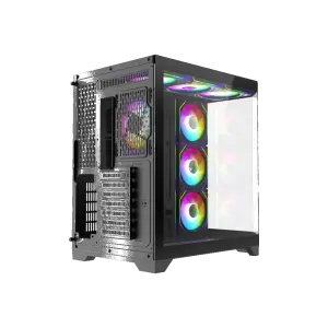 Корпус GAMEMAX комп'ютерний Midi ATX без блока живлення X,M-ATX, ITX,Tempered Glass,Metal cover, USB2.0x1 HYPE-A Black UA