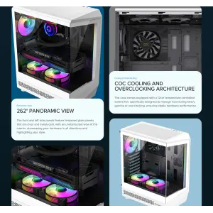 Корпус GAMEMAX комп'ютерний Midi ATX без блока живлення ATX, M-ATX, ITX, Tempered Glass, COC Turbo Fan VISTA COC AW UA