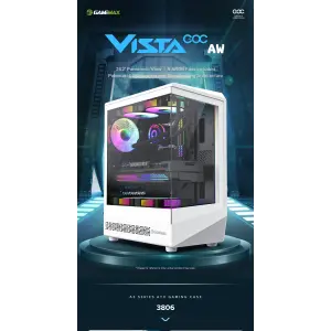 Корпус GAMEMAX комп'ютерний Midi ATX без блока живлення ATX, M-ATX, ITX, Tempered Glass, COC Turbo Fan VISTA COC AW UA
