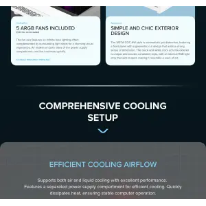 Корпус GAMEMAX комп'ютерний Midi ATX без блока живлення ATX, M-ATX, ITX, Tempered Glass, COC Turbo Fan VISTA COC AW UA