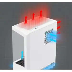 Корпус GAMEMAX комп'ютерний Midi ATX без блока живлення ATX, M-ATX, ITX, Tempered Glass, COC Turbo Fan VISTA COC AW UA