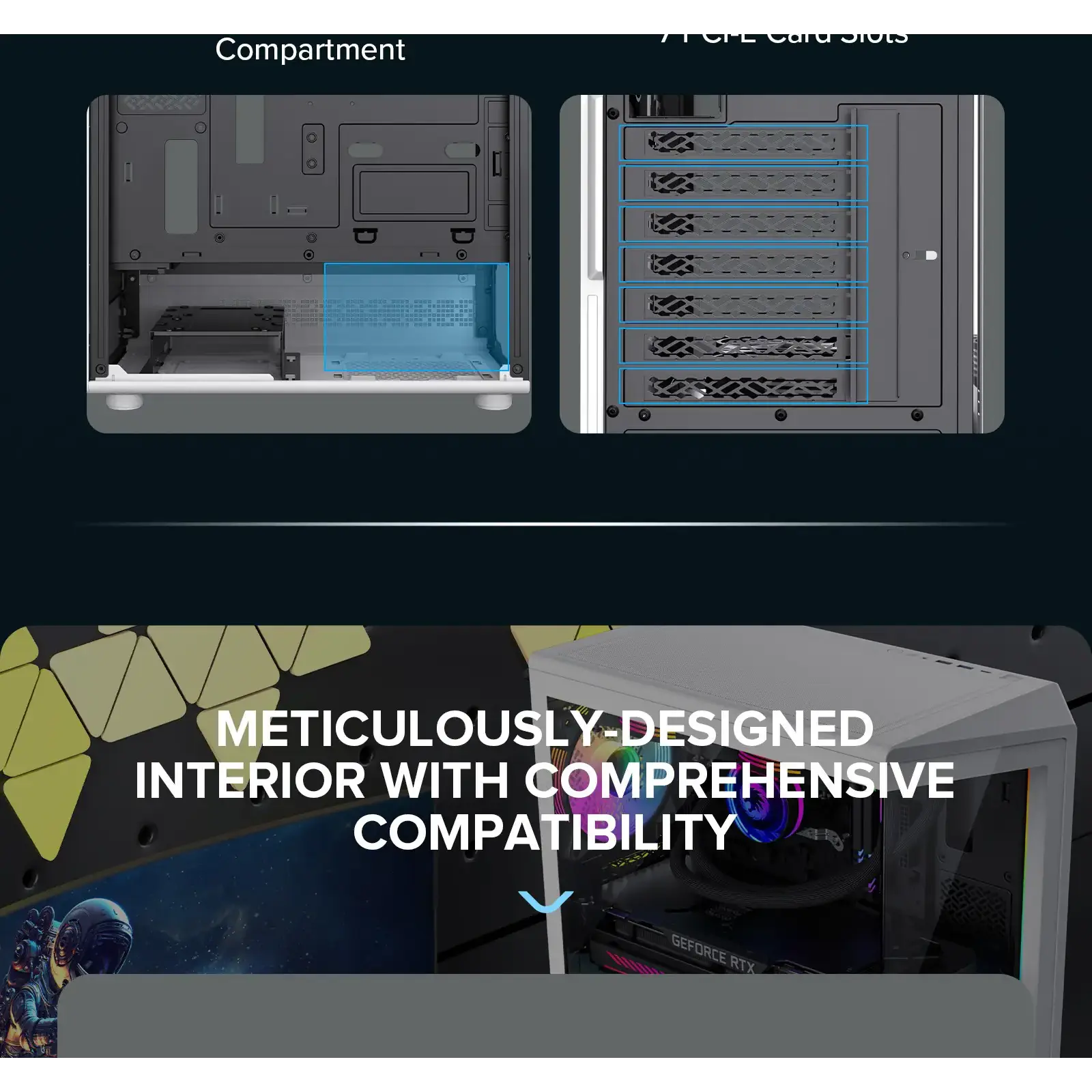 Корпус GAMEMAX комп'ютерний Midi ATX без блока живлення ATX, M-ATX, ITX, Tempered Glass, COC Turbo Fan VISTA COC AW UA