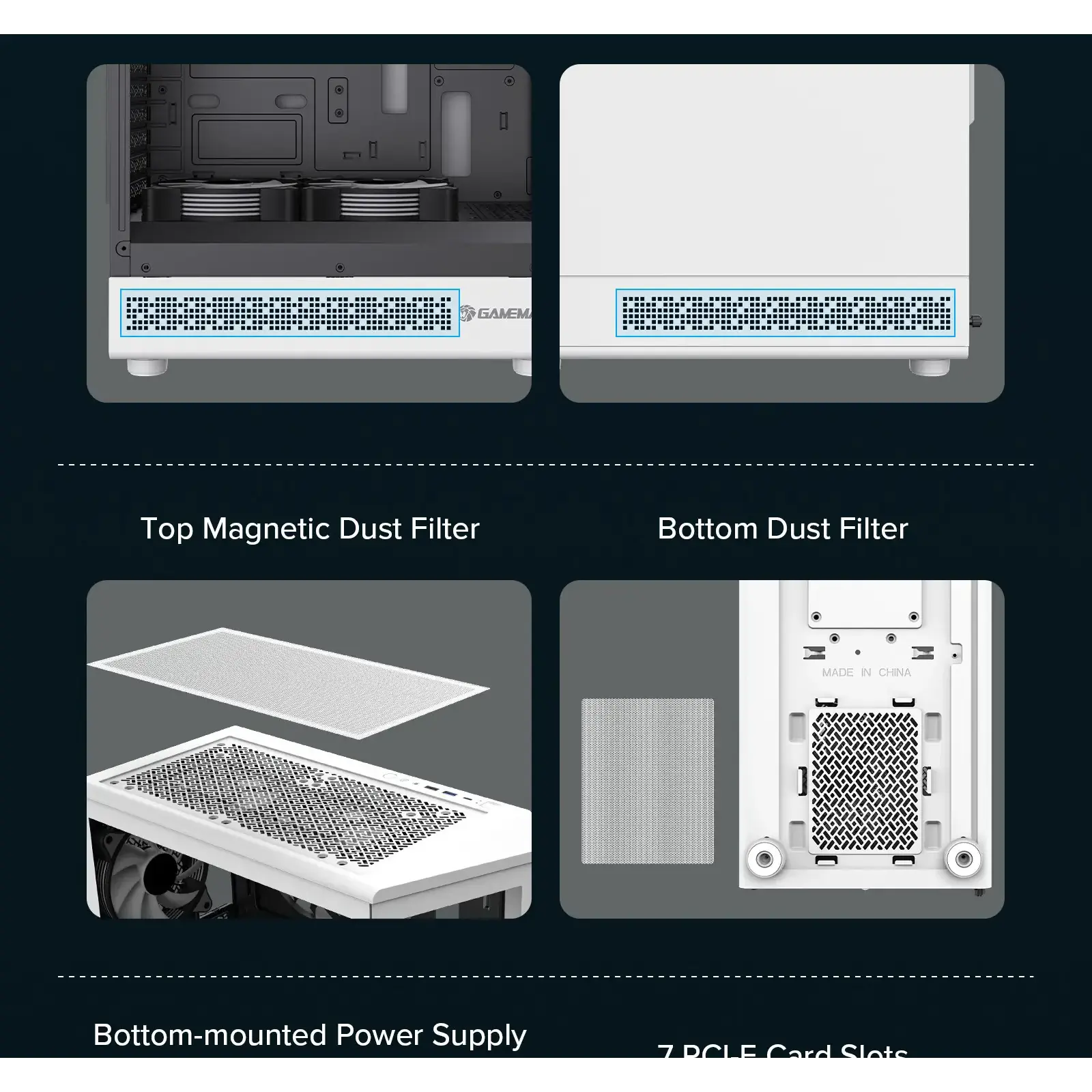 Корпус GAMEMAX комп'ютерний Midi ATX без блока живлення ATX, M-ATX, ITX, Tempered Glass, COC Turbo Fan VISTA COC AW UA
