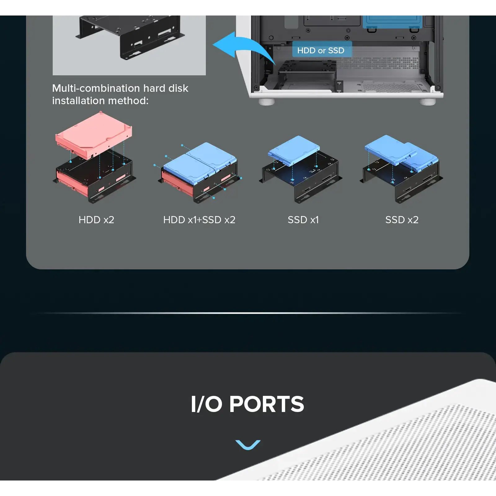 Корпус GAMEMAX комп'ютерний Midi ATX без блока живлення ATX, M-ATX, ITX, Tempered Glass, COC Turbo Fan VISTA COC AW UA