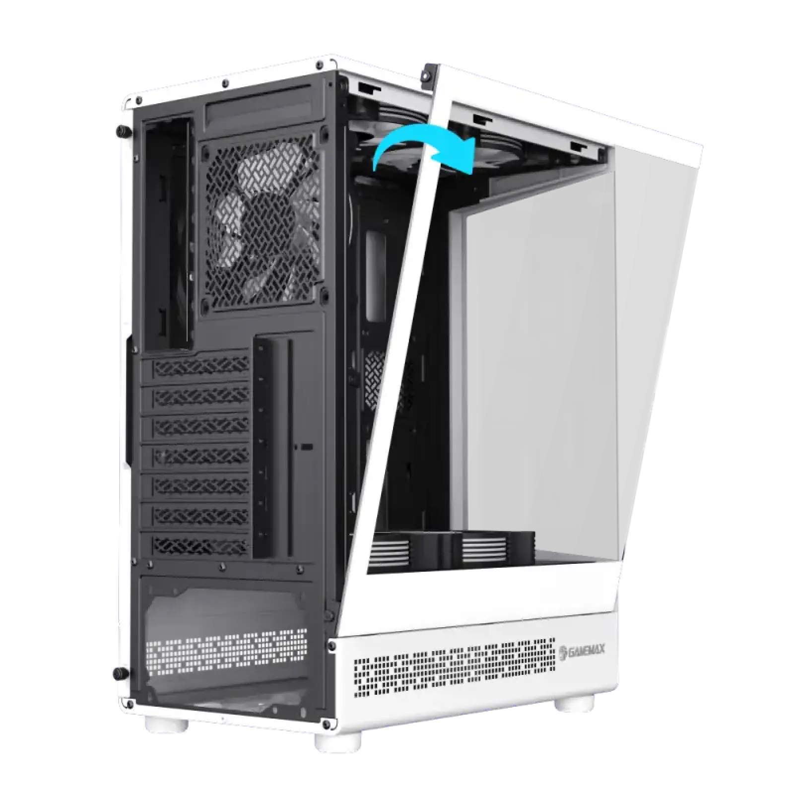 Корпус GAMEMAX комп'ютерний Midi ATX без блока живлення ATX, M-ATX, ITX, Tempered Glass, COC Turbo Fan VISTA COC AW UA