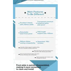 Корпус GAMEMAX Micro ATX без блока живлення , закалене скл о Destroyer MB UA