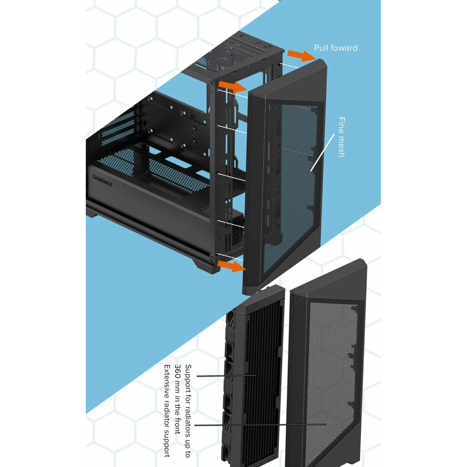 Корпус GAMEMAX Micro ATX без блока живлення , закалене скл о Destroyer MB UA