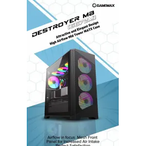 Корпус GAMEMAX Micro ATX без блока живлення , закалене скл о Destroyer MB UA