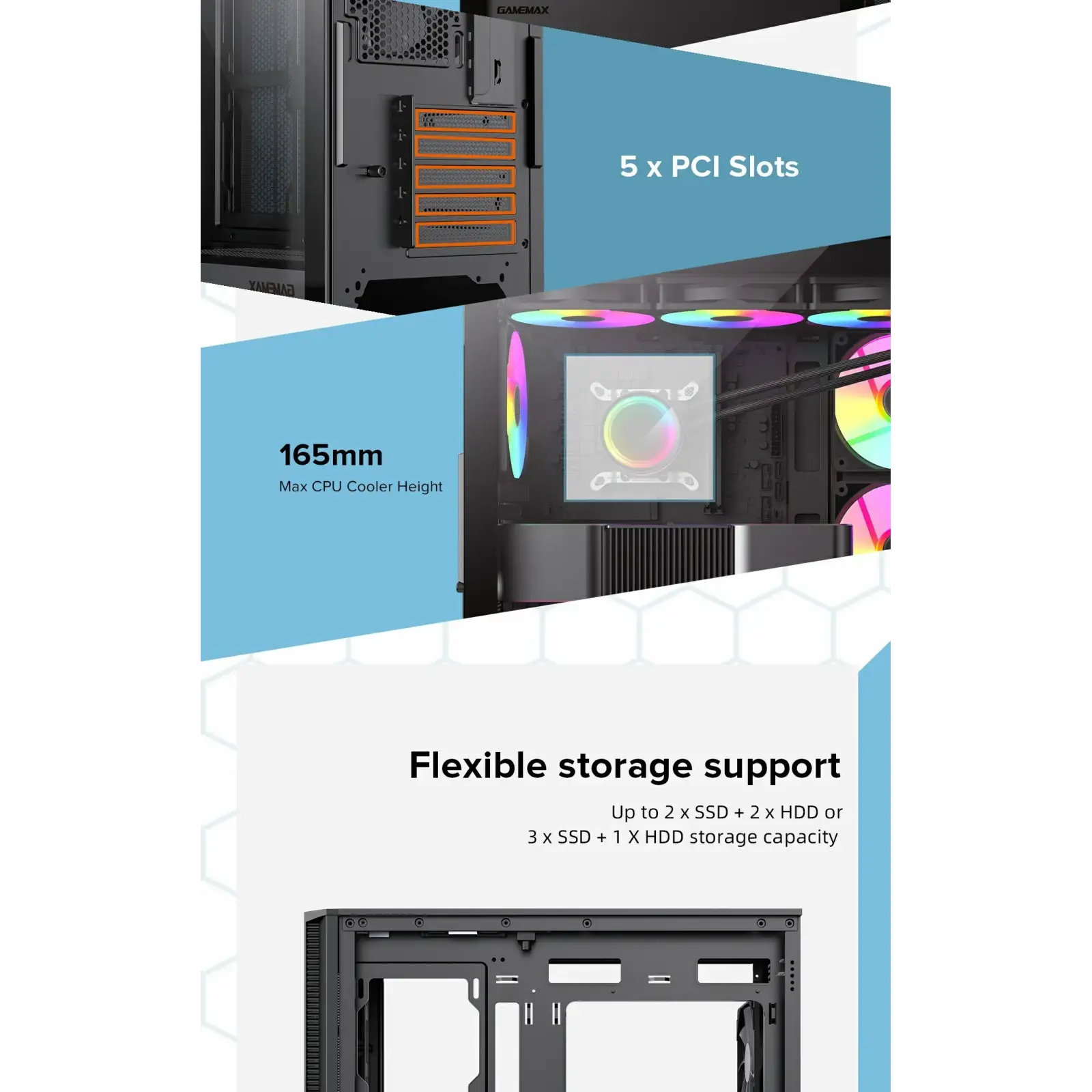 Корпус GAMEMAX Micro ATX без блока живлення , закалене скл о Destroyer MB UA