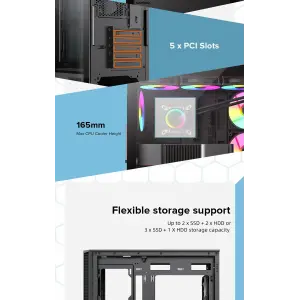 Корпус GAMEMAX Micro ATX без блока живлення , закалене скл о Destroyer MB UA