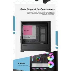 Корпус GAMEMAX Micro ATX без блока живлення , закалене скл о Destroyer MB UA