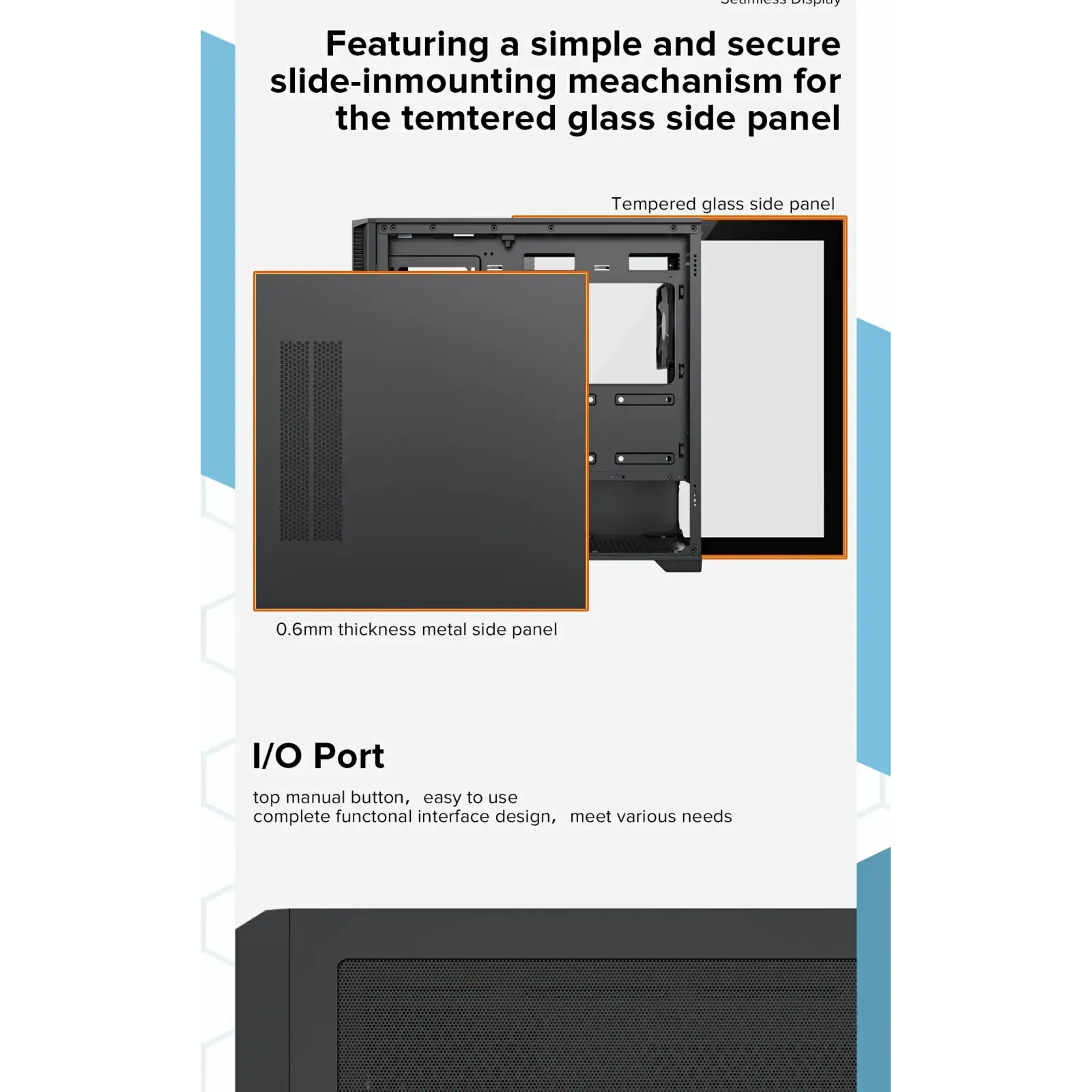 Корпус GAMEMAX Micro ATX без блока живлення , закалене скл о Destroyer MB UA