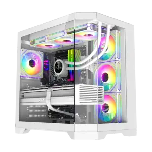 Корпус GAMEMAX комп'ютерний Midi ATX без блока живлення X,M-ATX, ITX,Tempered Glass,Metal cover, USB2.0x1 HYPE-A White UA