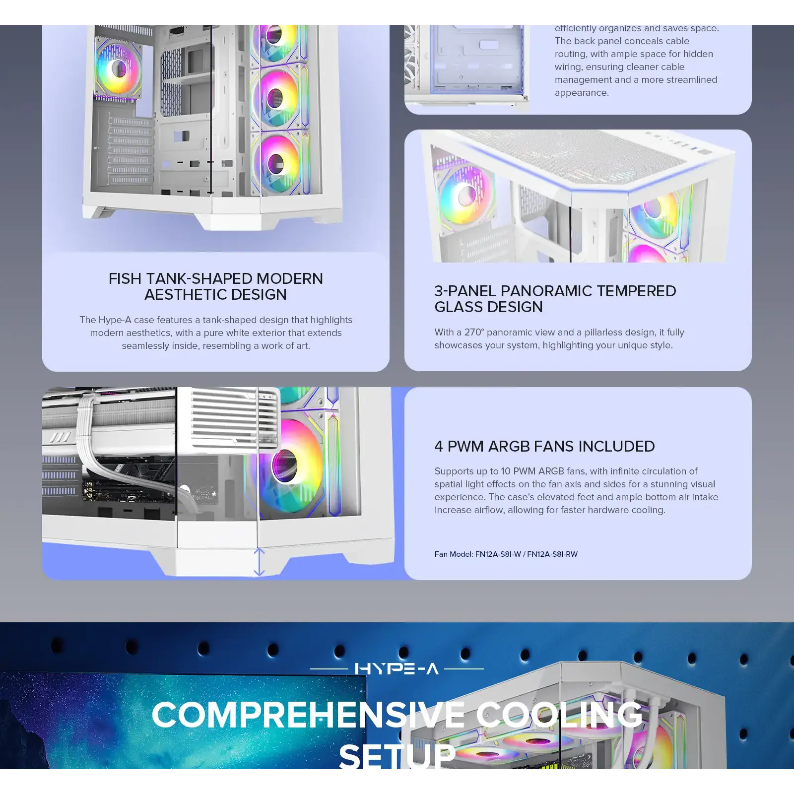 Корпус GAMEMAX комп'ютерний Midi ATX без блока живлення X,M-ATX, ITX,Tempered Glass,Metal cover, USB2.0x1 HYPE-A White UA