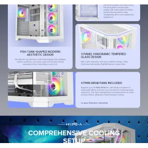 Корпус GAMEMAX комп'ютерний Midi ATX без блока живлення X,M-ATX, ITX,Tempered Glass,Metal cover, USB2.0x1 HYPE-A White UA