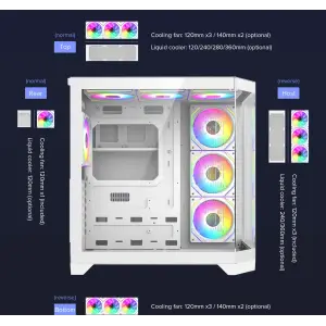 Корпус GAMEMAX комп'ютерний Midi ATX без блока живлення X,M-ATX, ITX,Tempered Glass,Metal cover, USB2.0x1 HYPE-A White UA