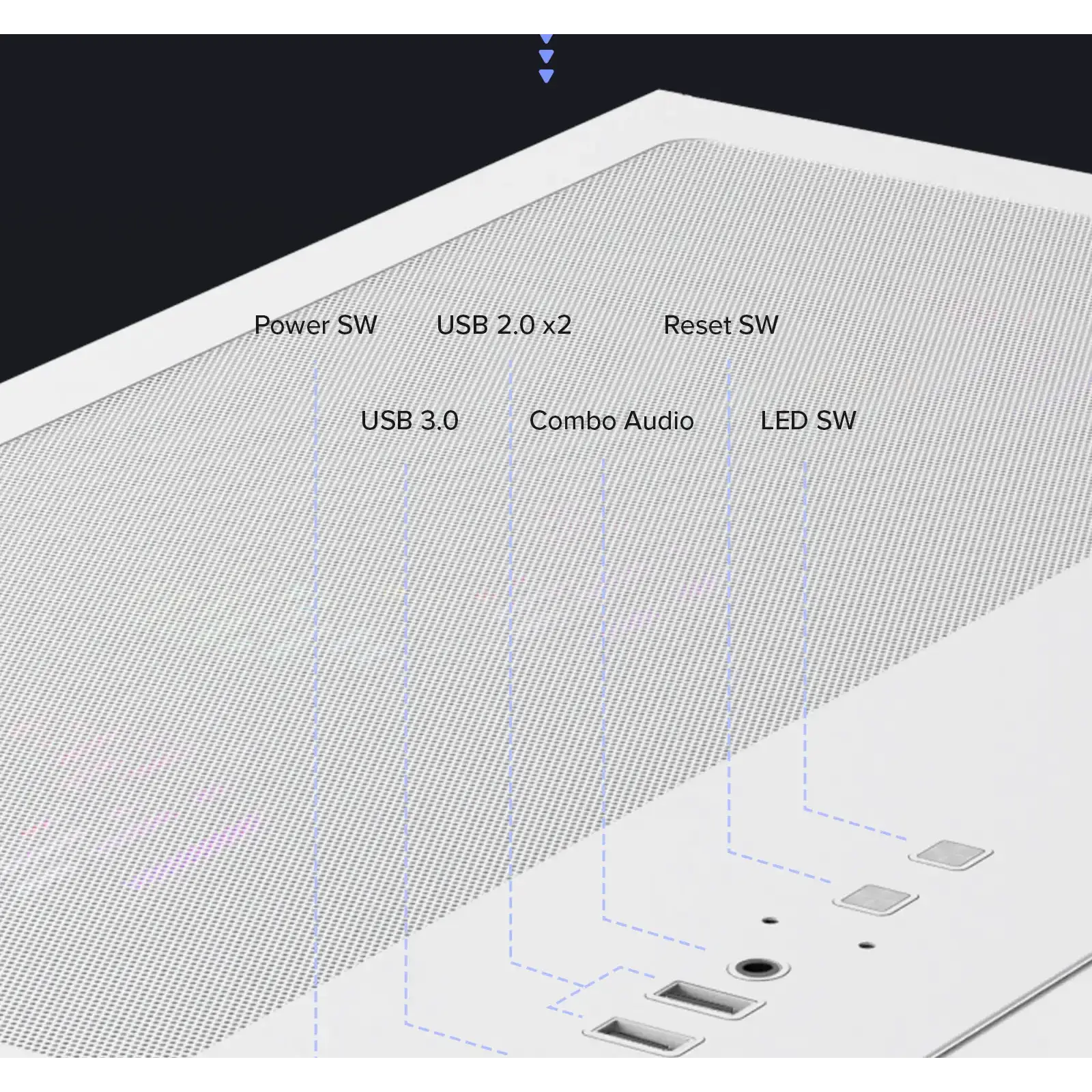 Корпус GAMEMAX комп'ютерний Midi ATX без блока живлення X,M-ATX, ITX,Tempered Glass,Metal cover, USB2.0x1 HYPE-A White UA