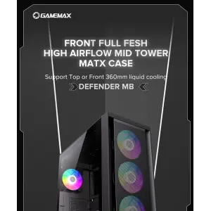 Корпус GAMEMAX Micro ATX без блока живлення , ABS пластик, сітка,закалене склоM-ATX, ITX, ABS, Mesh,Tempered Defender MB UA