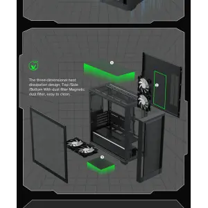 Корпус GAMEMAX Micro ATX без блока живлення , ABS пластик, сітка,закалене склоM-ATX, ITX, ABS, Mesh,Tempered Defender MB UA