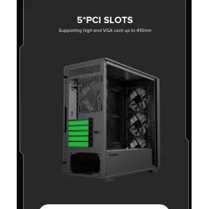 Корпус GAMEMAX Micro ATX без блока живлення , ABS пластик, сітка,закалене склоM-ATX, ITX, ABS, Mesh,Tempered Defender MB UA