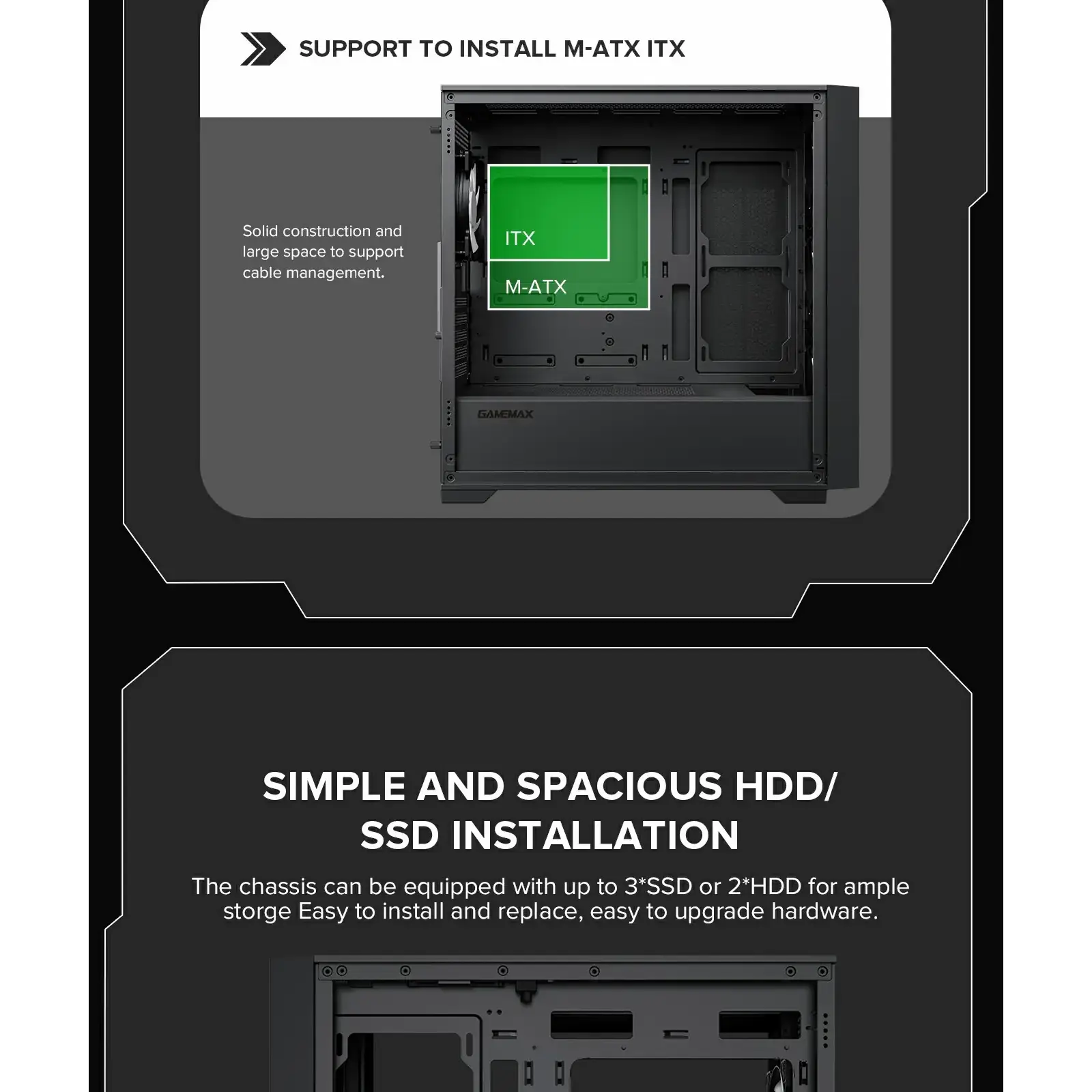 Корпус GAMEMAX Micro ATX без блока живлення , ABS пластик, сітка,закалене склоM-ATX, ITX, ABS, Mesh,Tempered Defender MB UA