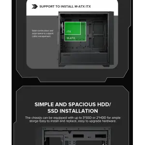 Корпус GAMEMAX Micro ATX без блока живлення , ABS пластик, сітка,закалене склоM-ATX, ITX, ABS, Mesh,Tempered Defender MB UA