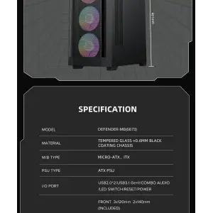 Корпус GameMax Defender MB Без БЖ UA