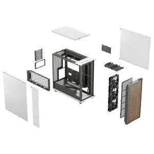Корпус FRACTAL DESIGN E-ATX без БЖ, білий, скло, підтримка BTF North XL RC Chalk White TG Clear FD-C-NOR1X-06 UA