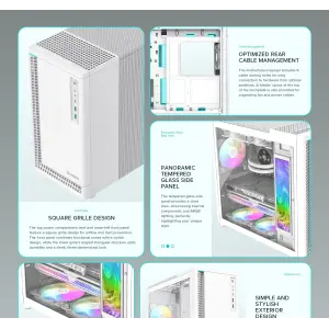 Корпус GAMEMAX комп'ютерний Midi ATX без блока живлення ATX,M-ATX,ITX,ABS ,Mesh,USB3.0x2,Type-C(Gen2) P30 WH UA