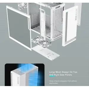 Корпус GAMEMAX комп'ютерний Midi ATX без блока живлення ATX,M-ATX,ITX,ABS ,Mesh,USB3.0x2,Type-C(Gen2) P30 WH UA