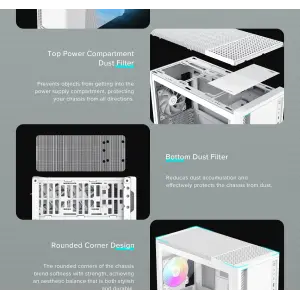 Корпус GAMEMAX комп'ютерний Midi ATX без блока живлення ATX,M-ATX,ITX,ABS ,Mesh,USB3.0x2,Type-C(Gen2) P30 WH UA