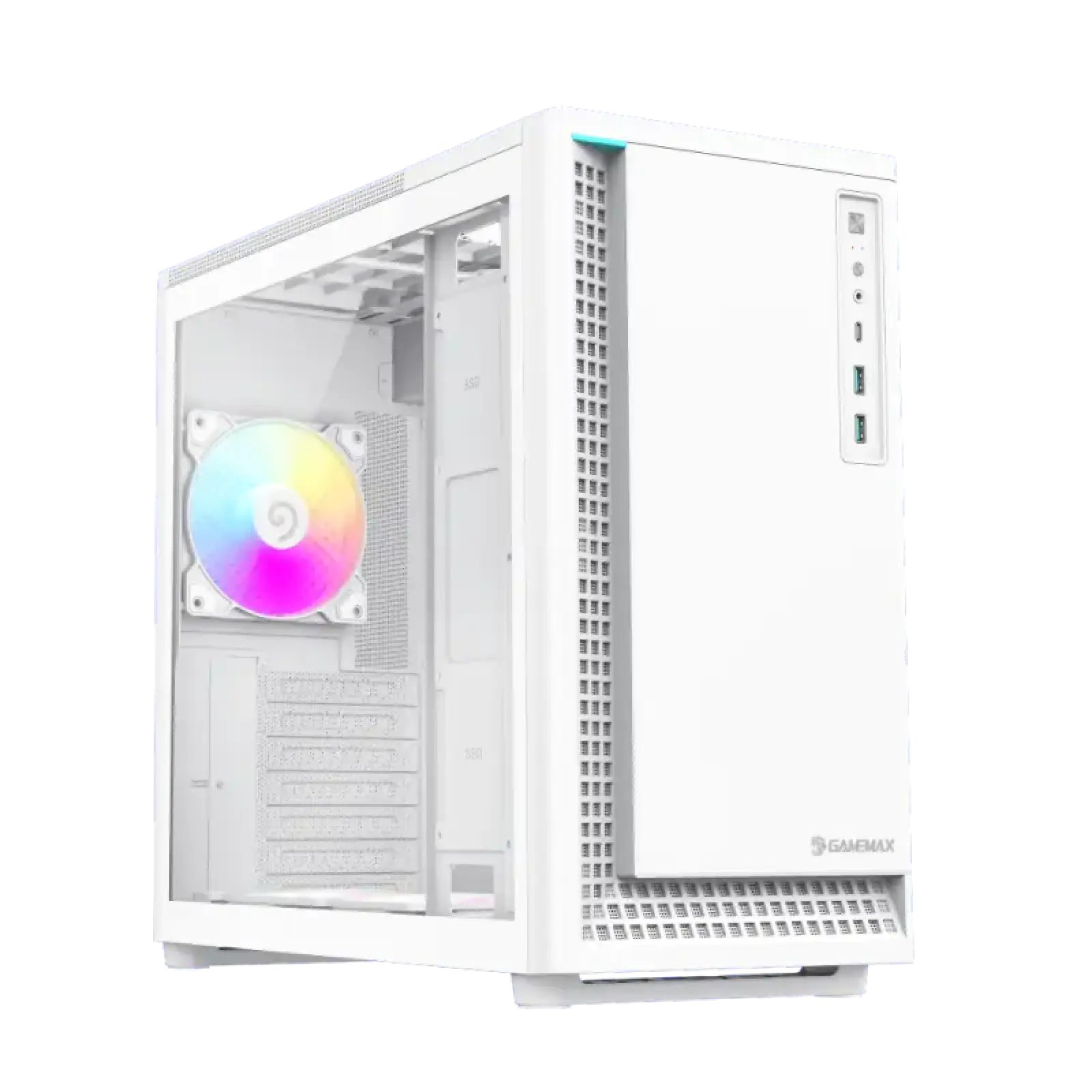 Корпус GAMEMAX комп'ютерний Midi ATX без блока живлення ATX,M-ATX,ITX,ABS ,Mesh,USB3.0x2,Type-C(Gen2) P30 WH UA