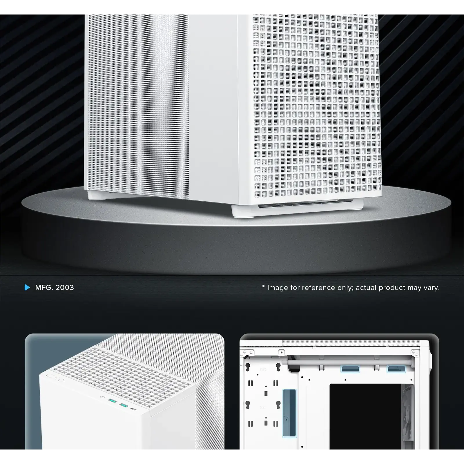 Корпус GAMEMAX комп'ютерний Midi ATX без блока живлення ATX,M-ATX,ITX,ABS ,Mesh,USB3.0x2,Type-C(Gen2) P31 WH UA