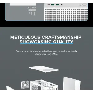 Корпус GAMEMAX комп'ютерний Midi ATX без блока живлення ATX,M-ATX,ITX,ABS ,Mesh,USB3.0x2,Type-C(Gen2) P31 WH UA