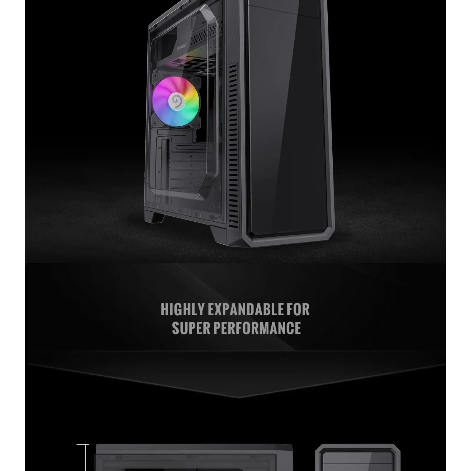 Корпус GAMEMAX Tower ATX без блока живлення, акрил, Micro-ATX, DTX,Mini-ITX, 1*usb 3.0 + 2* usb 2.0 G561E-BK UA