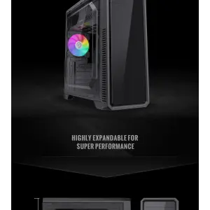 Корпус GAMEMAX Tower ATX без блока живлення, акрил, Micro-ATX, DTX,Mini-ITX, 1*usb 3.0 + 2* usb 2.0 G561E-BK UA