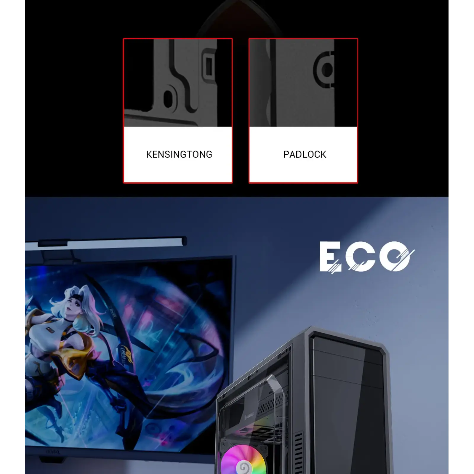 Корпус GAMEMAX Tower ATX без блока живлення, акрил, Micro-ATX, DTX,Mini-ITX, 1*usb 3.0 + 2* usb 2.0 G561E-BK UA