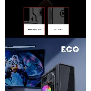 Корпус GAMEMAX Tower ATX без блока живлення, акрил, Micro-ATX, DTX,Mini-ITX, 1*usb 3.0 + 2* usb 2.0 G561E-BK UA