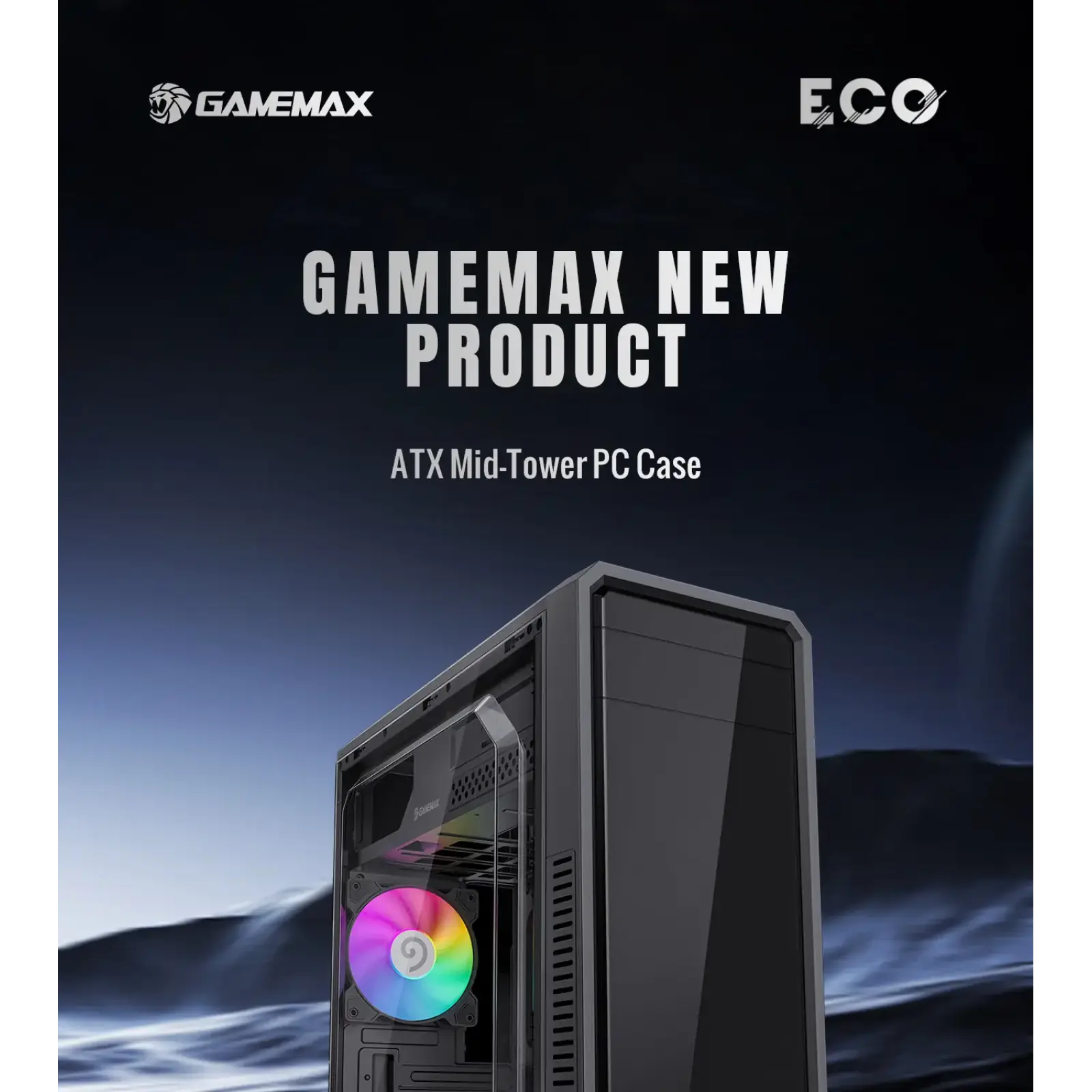 Корпус GAMEMAX Tower ATX без блока живлення, акрил, Micro-ATX, DTX,Mini-ITX, 1*usb 3.0 + 2* usb 2.0 G561E-BK UA
