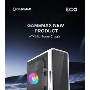 Корпус GAMEMAX Tower ATX без блока живлення, акрил, Micro-ATX, DTX,Mini-ITX, 1*usb 3.0 + 2* usb 2.0 G561E-WH UA