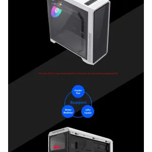 Корпус GAMEMAX Tower ATX без блока живлення, акрил, Micro-ATX, DTX,Mini-ITX, 1*usb 3.0 + 2* usb 2.0 G561E-WH UA