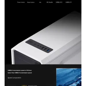 Корпус GAMEMAX Tower ATX без блока живлення, акрил, Micro-ATX, DTX,Mini-ITX, 1*usb 3.0 + 2* usb 2.0 G561E-WH UA