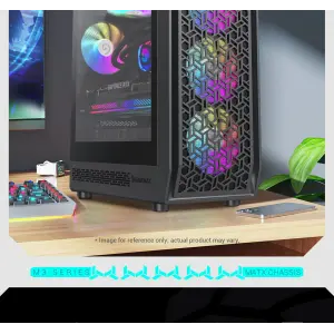 Корпус GAMEMAX Micro ATX без блока живлення , загартоване склоM-ATX、ITX 1*usb 3.0 + 1* usb 2.0+ Type C, Co Forge COC UA