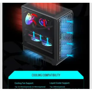 Корпус GAMEMAX Micro ATX без блока живлення , загартоване склоM-ATX、ITX 1*usb 3.0 + 1* usb 2.0+ Type C, Co Forge COC UA