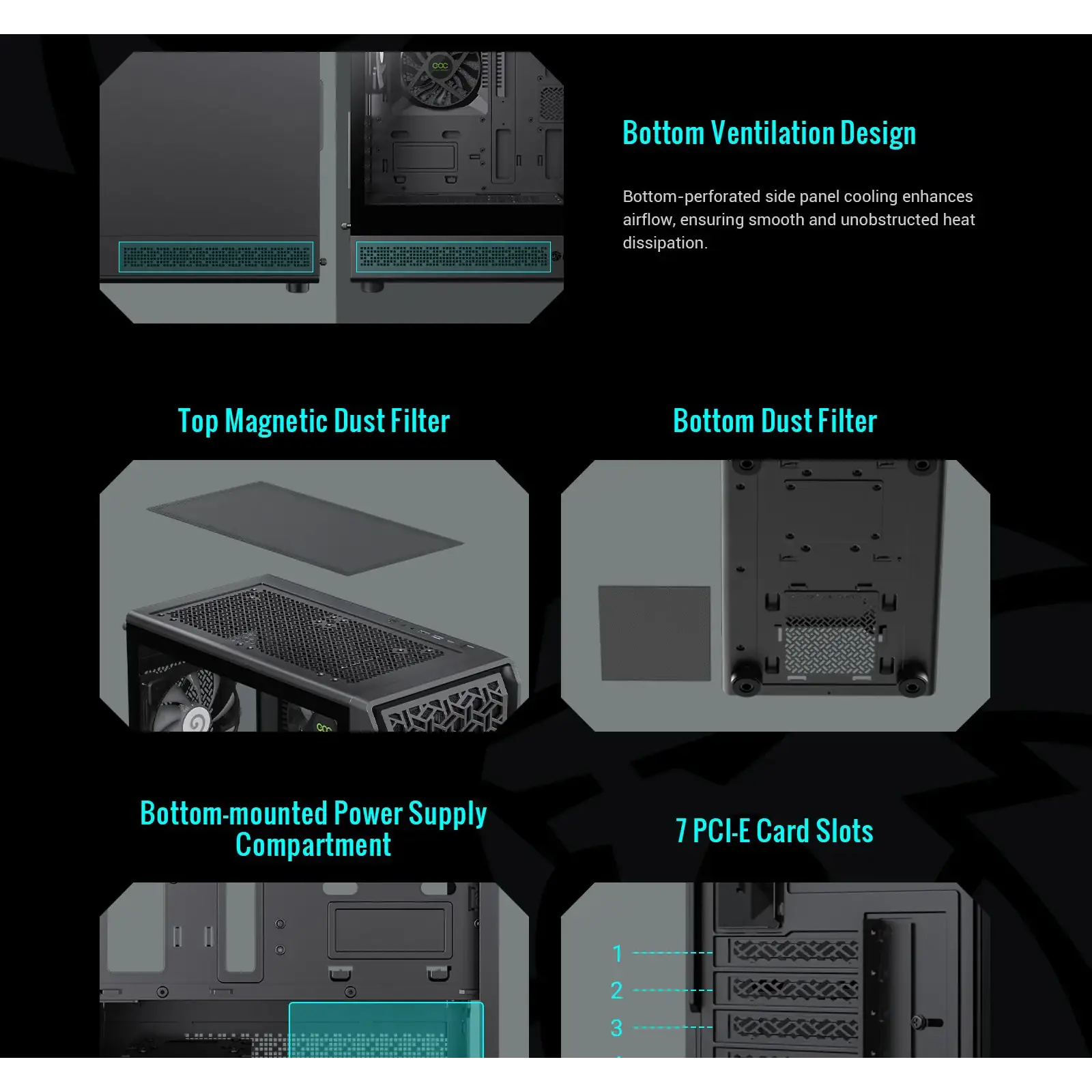 Корпус GAMEMAX Micro ATX без блока живлення , загартоване склоM-ATX、ITX 1*usb 3.0 + 1* usb 2.0+ Type C, Co Forge COC UA