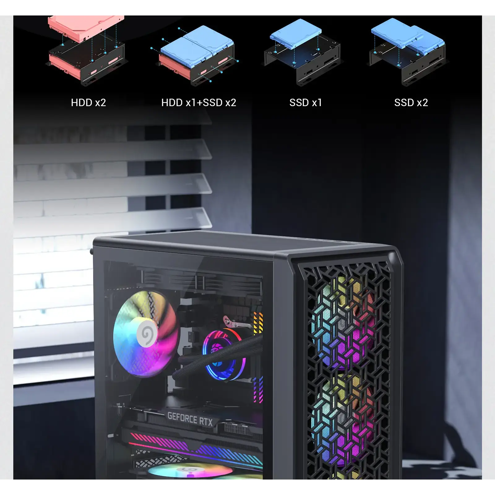 Корпус GAMEMAX Micro ATX без блока живлення , загартоване склоM-ATX、ITX 1*usb 3.0 + 1* usb 2.0+ Type C, Co Forge COC UA